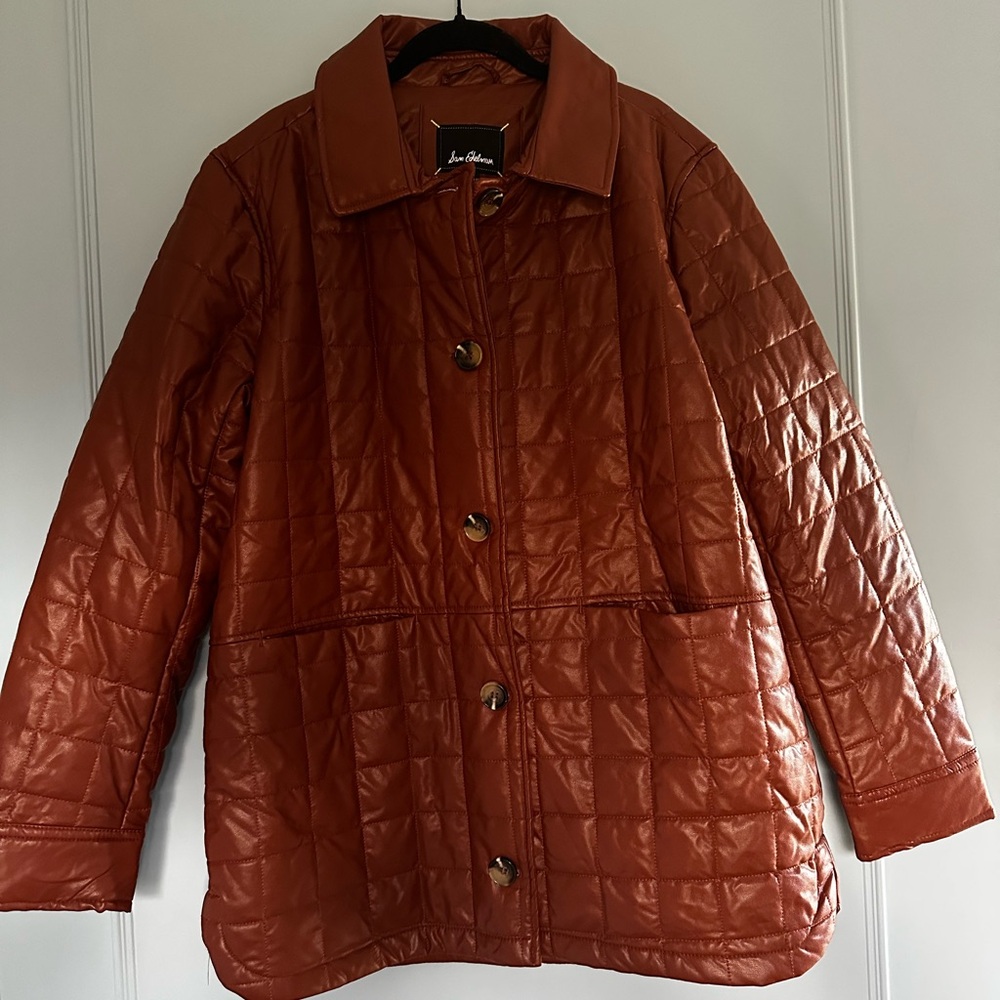 SAM EDELMAN Womens Box Quilted Faux Leather Shacket Jacket Size large New
